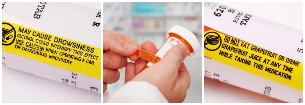 Examples of effective warning labels on medications